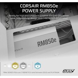 Corsair RM850e - ATX 3.1 - White - Product Image 1