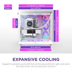 NZXT H9 FLOW RGB - White - Product Image 1