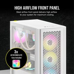 Corsair iCUE 4000D RGB AIRFLOW - w/ 3x AF120 - White - Product Image 1