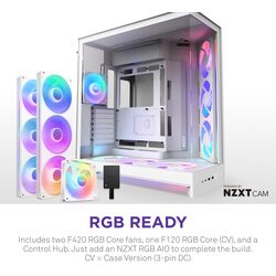 NZXT H9 Flow RGB+ - White - Product Image 1