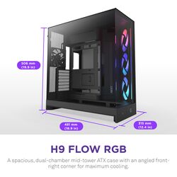 NZXT H9 Flow RGB - Black - Product Image 1