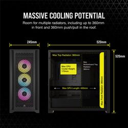 Corsair iCUE 5000D RGB AIRFLOW - w/ 3x AF120 - Black - Product Image 1