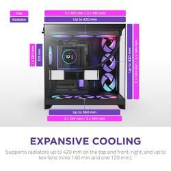 NZXT H9 Flow RGB+ - Black - Product Image 1