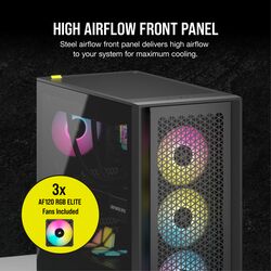 Corsair iCUE 4000D RGB AIRFLOW - w/ 3x AF120 - Black - Product Image 1