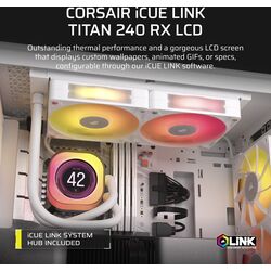 Corsair iCUE LINK TITAN 240 RX LCD RGB - White - Product Image 1