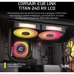 Corsair iCUE LINK TITAN 240 RX LCD RGB - Black - Product Image 1