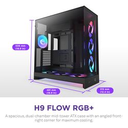 NZXT H9 Flow RGB+ - Black - Product Image 1