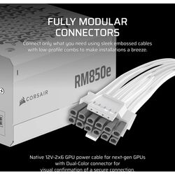 Corsair RM850e - ATX 3.1 - White - Product Image 1