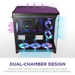 NZXT H9 Flow RGB+ - Black - Product Image 1