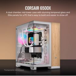 Corsair 6500X - Dual Chamber - White/Bamboo Wood - Product Image 1